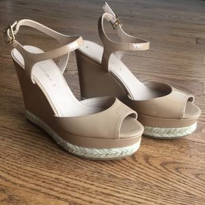 Via Spiga Nude Wedge Sandals